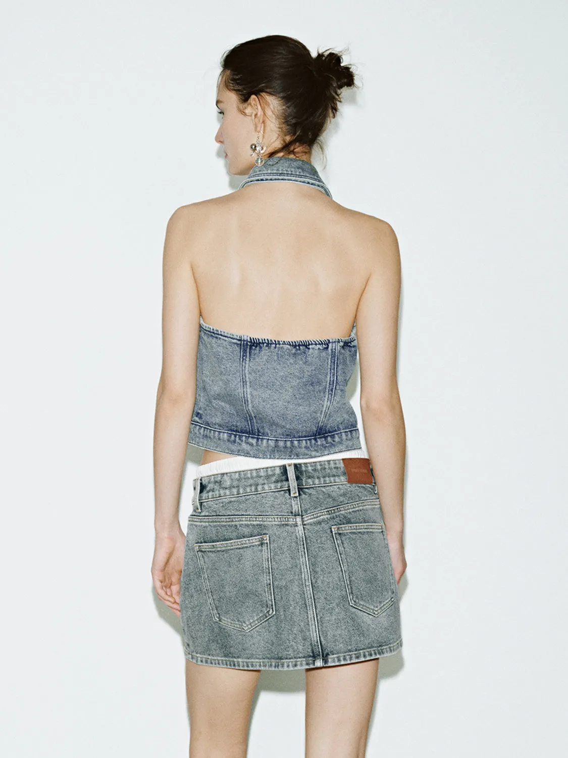 Halter Neck Denim Tops sold by Urban Revivo product image thumbnail 2