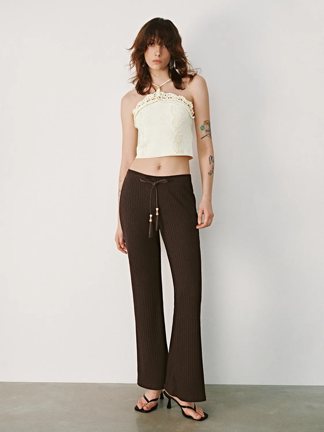 Halter Neck Crochet Knitted Tops sold by Urban Revivo product image thumbnail 4