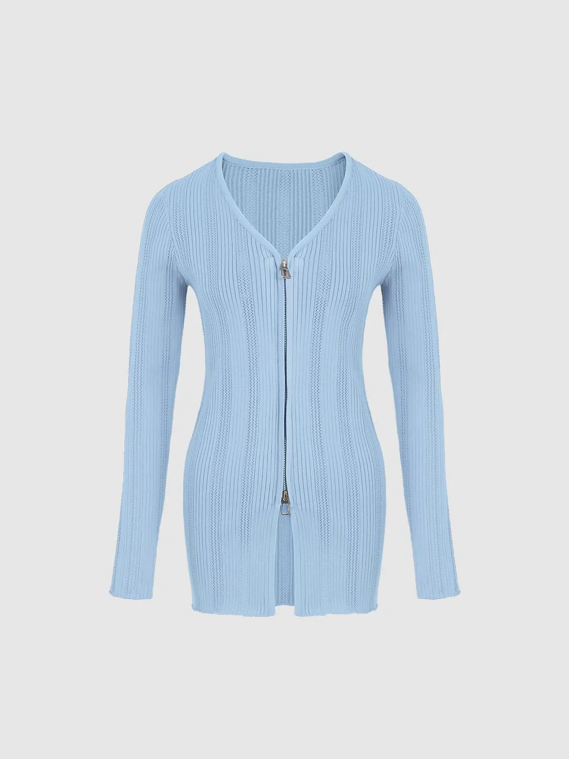 Zip Up Front Knitted Cardigans sold by Urban Revivo product image thumbnail 5