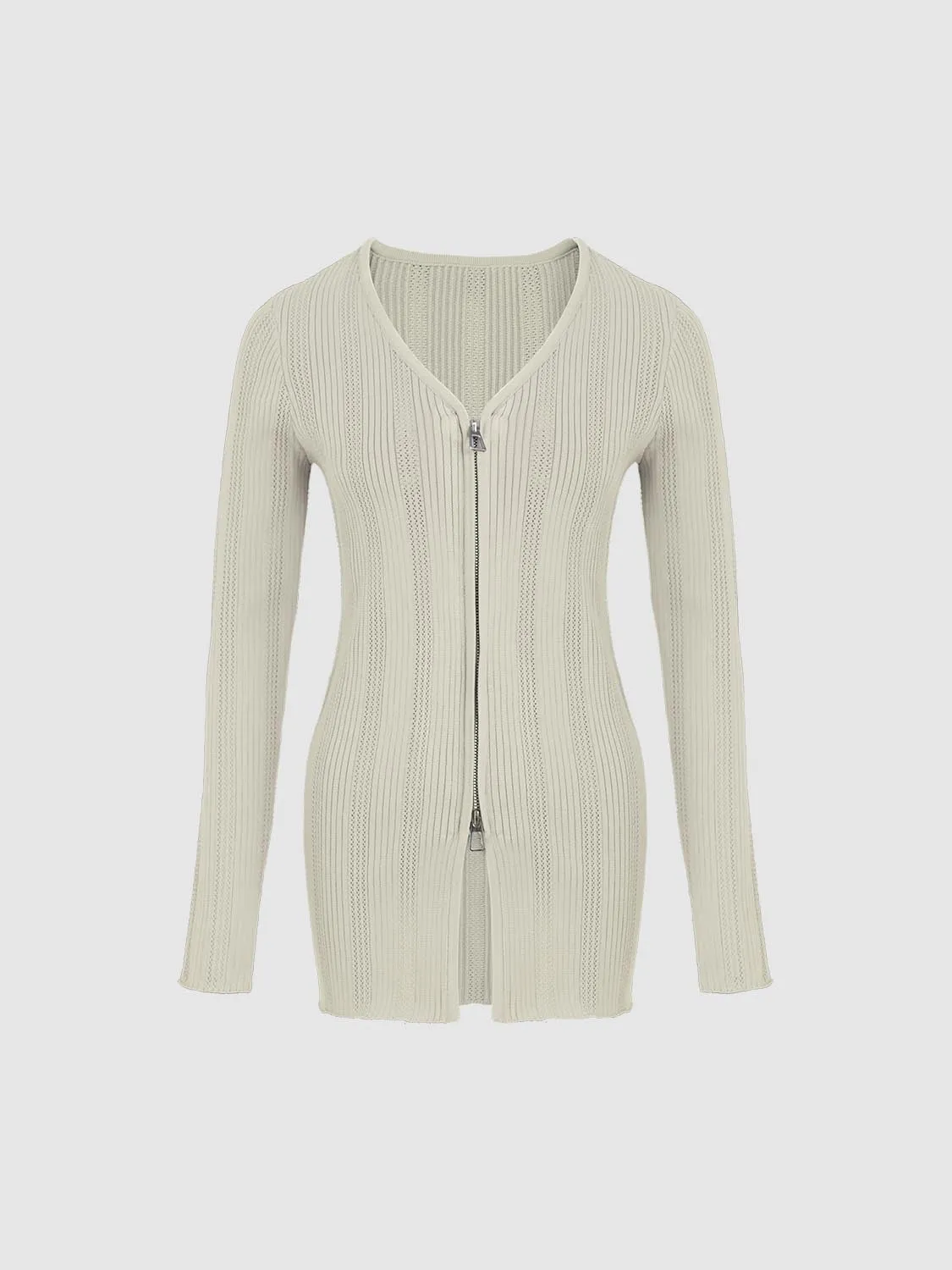 Zip Up Front Knitted Cardigans sold by Urban Revivo product image thumbnail 3