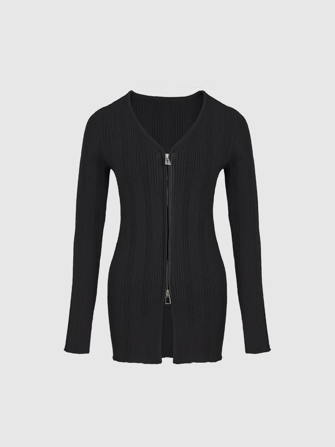 Zip Up Front Knitted Cardigans sold by Urban Revivo