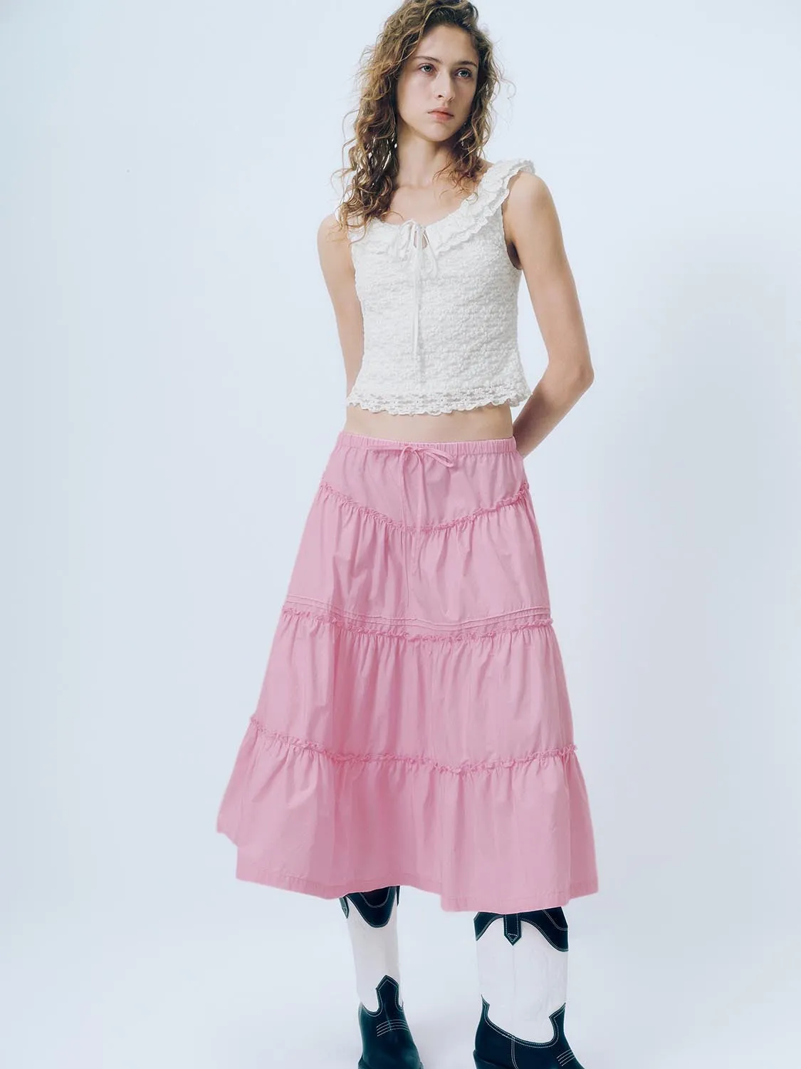Tiered A-Line Skirts sold by Urban Revivo product image thumbnail 5