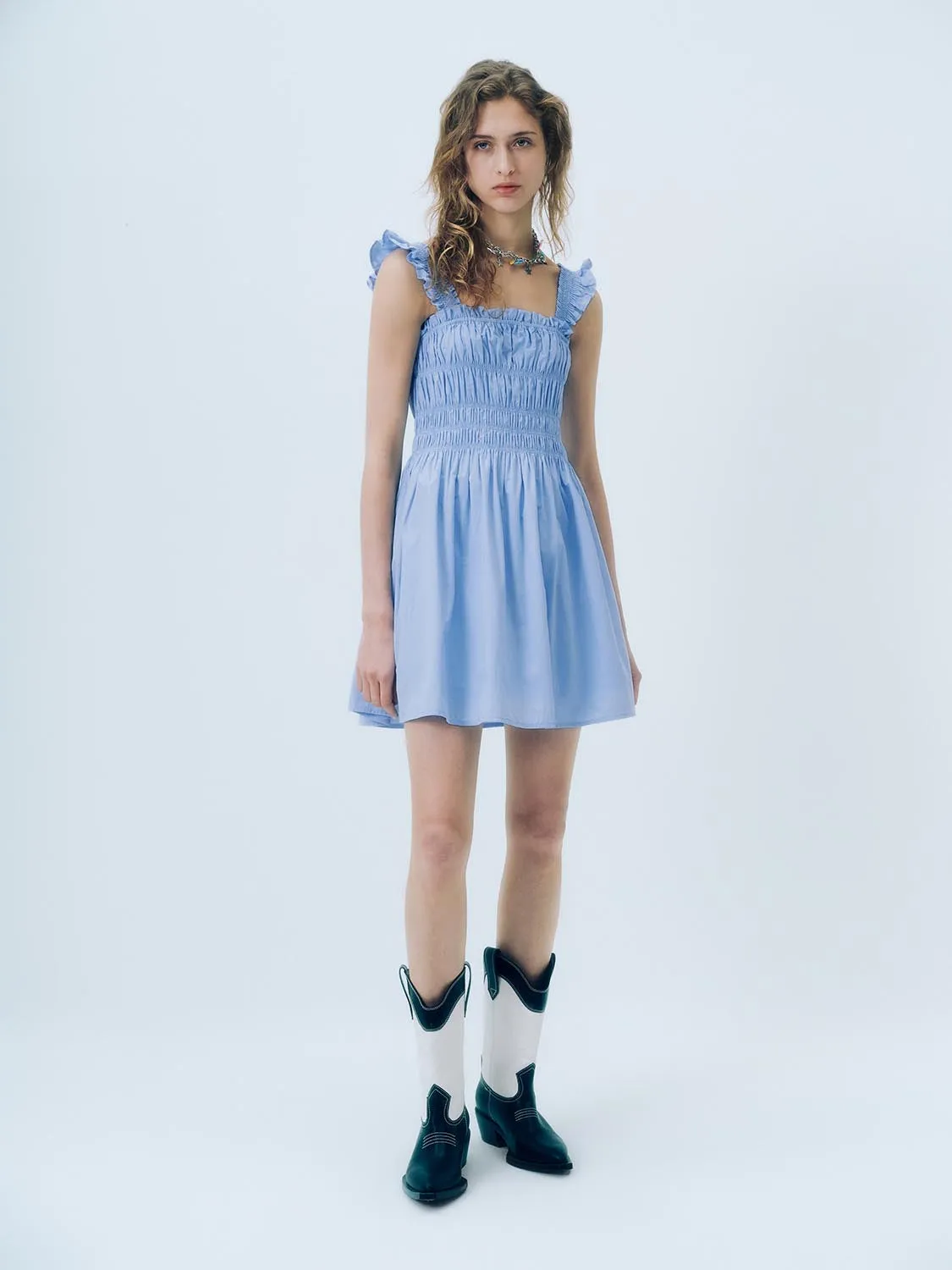 Shirred Wide Strap A-Line Dresses sold by Urban Revivo product image thumbnail 3