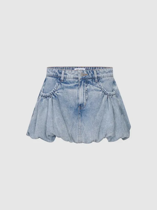 Denim Balloon Skirts sold by Urban Revivo