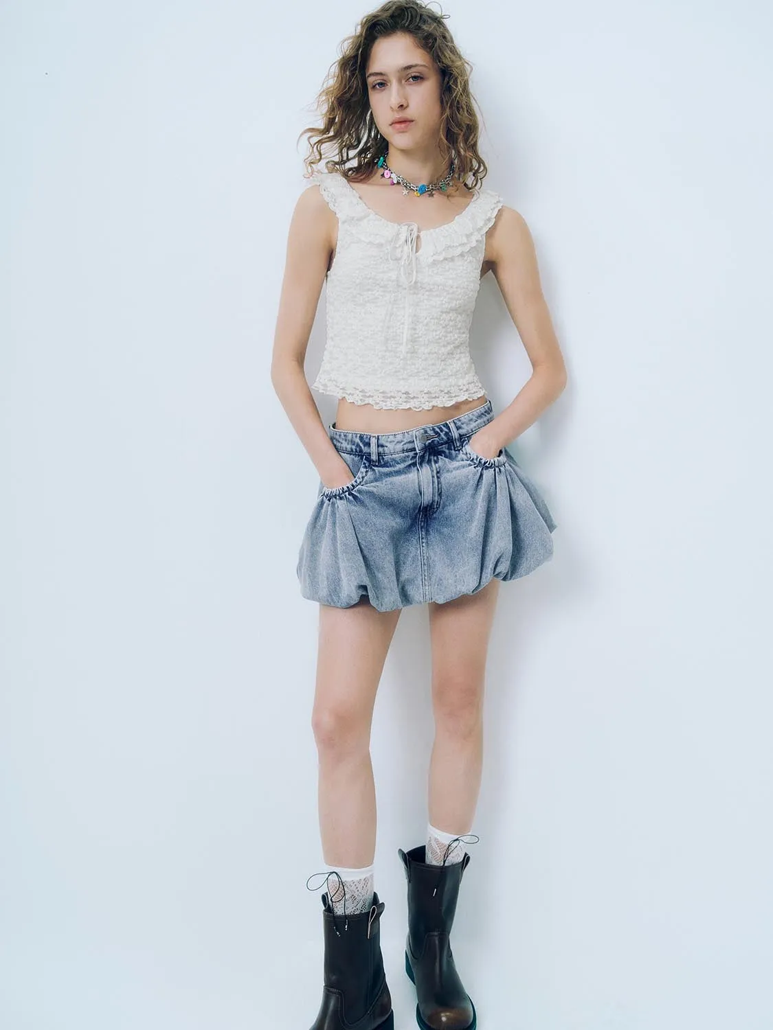 Denim Balloon Skirts sold by Urban Revivo product image thumbnail 5