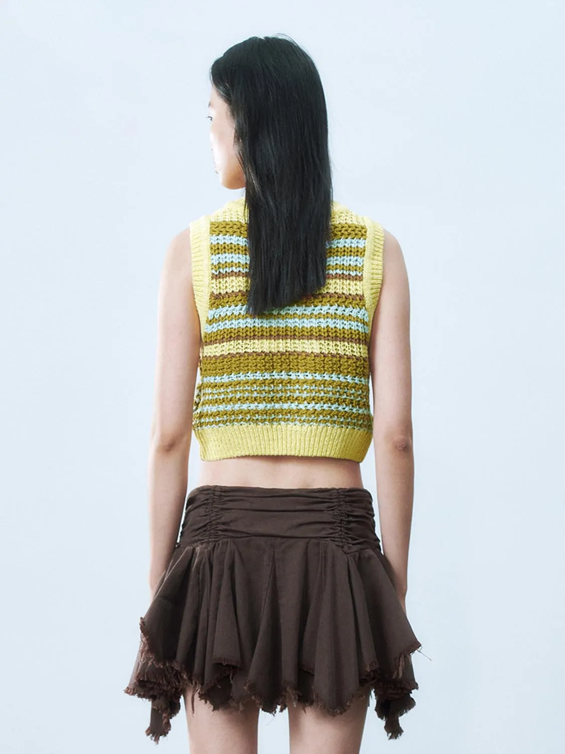 Knitted Lace Up Front Vests sold by Urban Revivo product image thumbnail 2