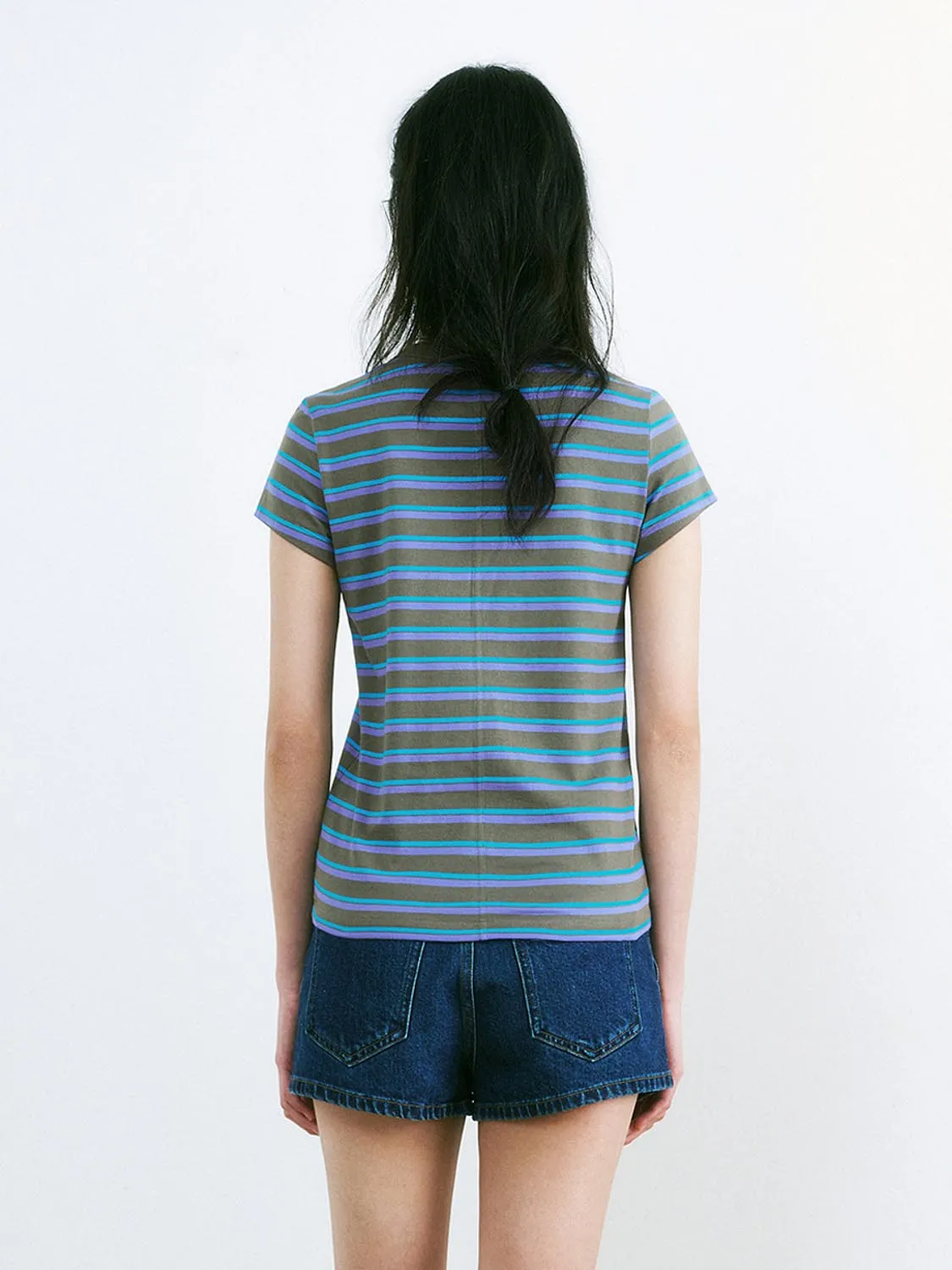 Striped Short Sleeve T-Shirts sold by Urban Revivo product image thumbnail 2
