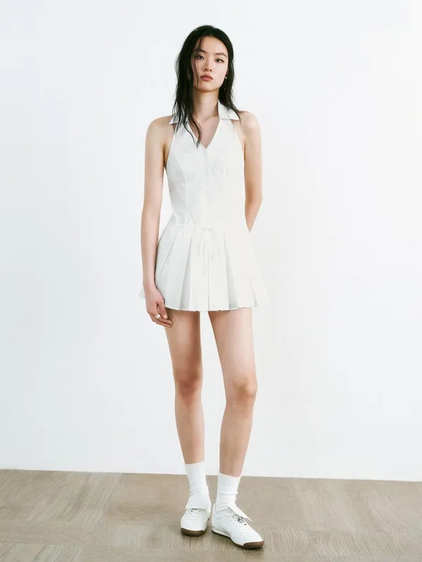 Sleeveless Lapel A-Line Dresses sold by Urban Revivo