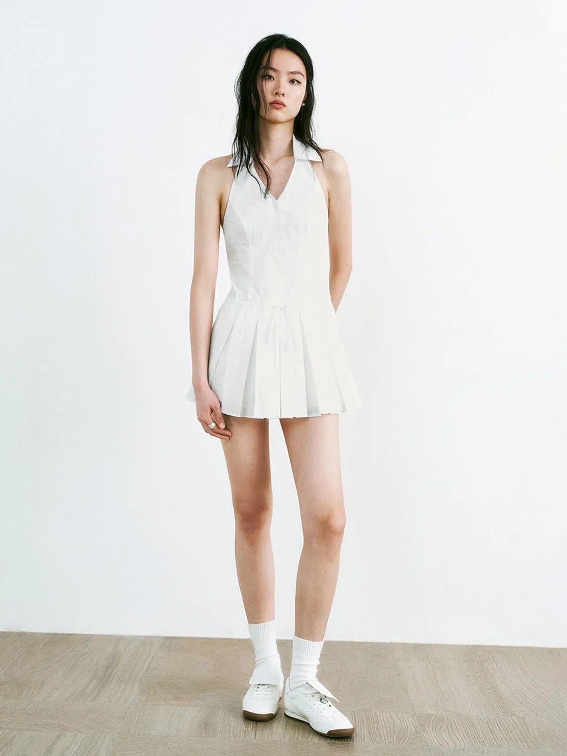 Sleeveless Lapel A-Line Dresses sold by Urban Revivo