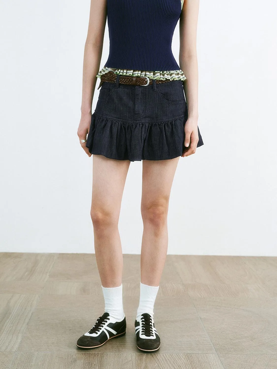 Pleated Denim Skirts sold by Urban Revivo product image thumbnail 2
