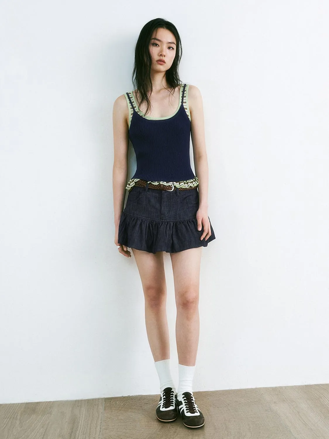 Pleated Denim Skirts sold by Urban Revivo product image thumbnail 5