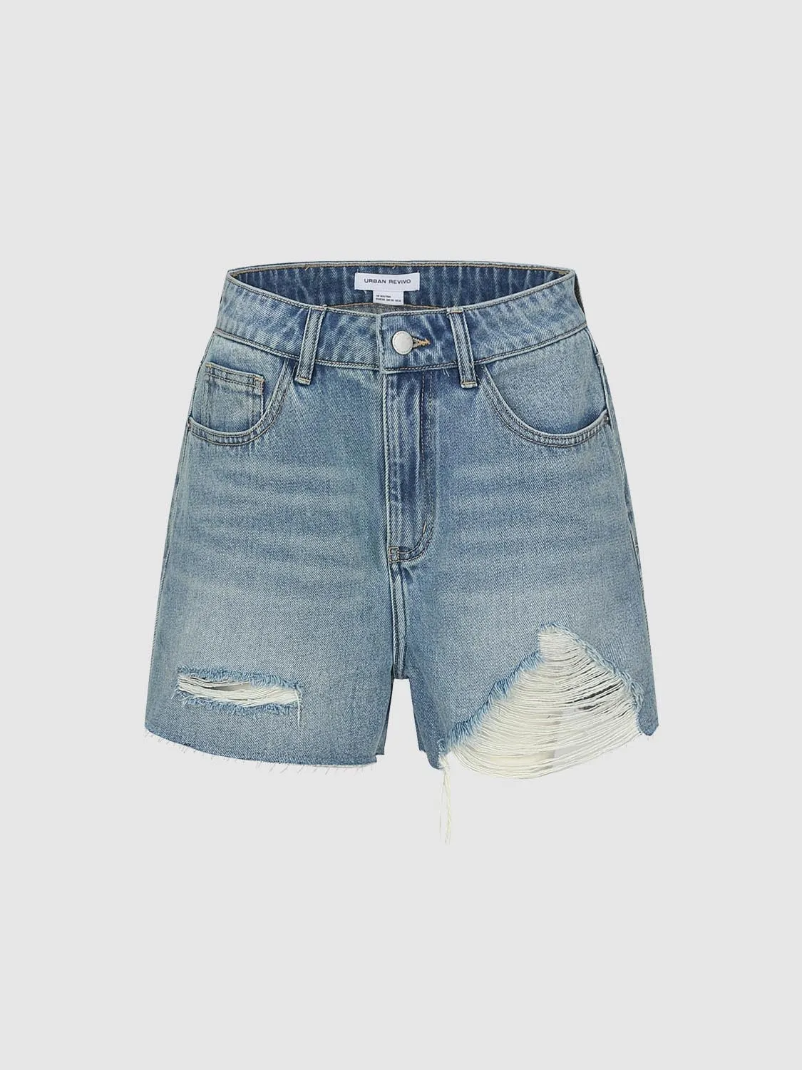 Ripped Denim Shorts sold by Urban Revivo