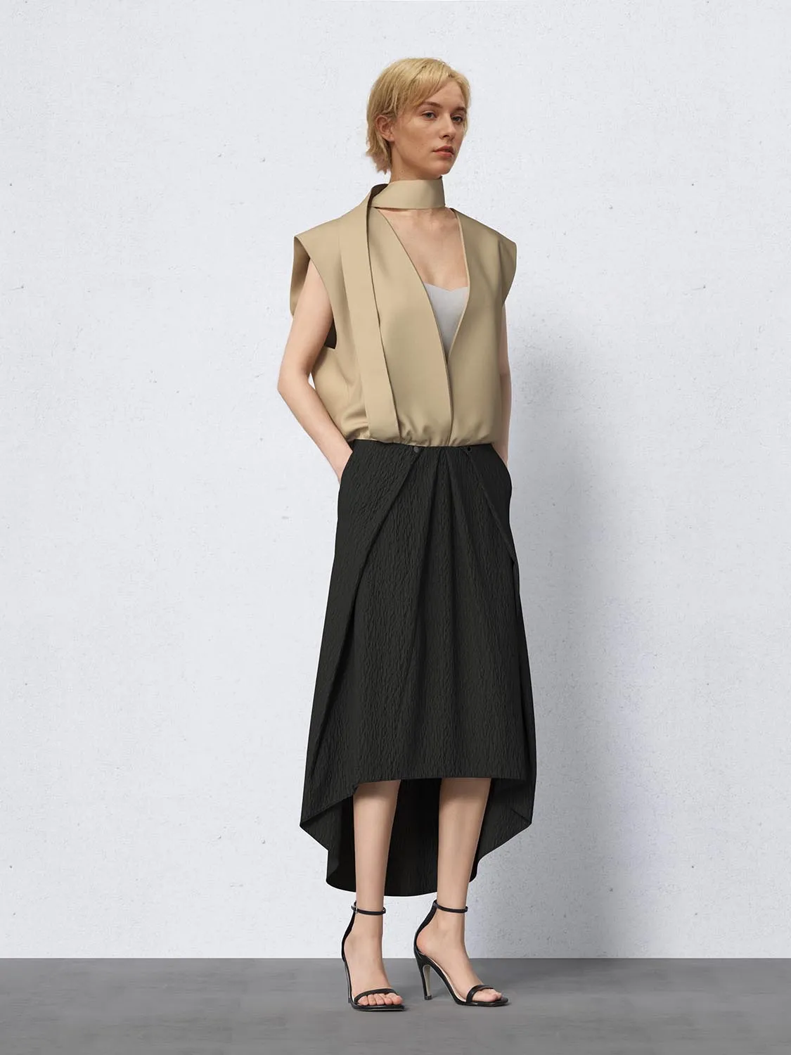 Scarf Detail Crossover Waistcoats sold by Urban Revivo product image thumbnail 3