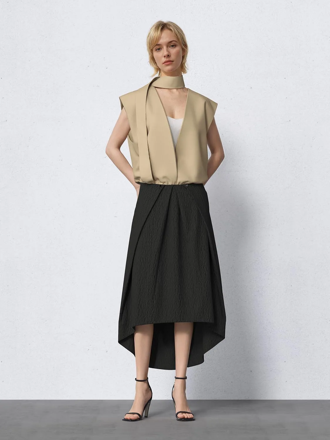 Scarf Detail Crossover Waistcoats sold by Urban Revivo product image thumbnail 5