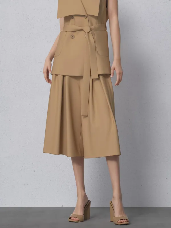 Knee Length Wide-Leg Pants sold by Urban Revivo