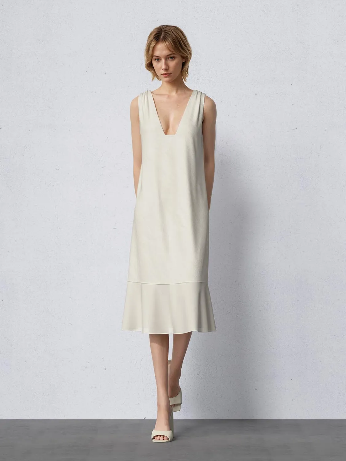 Square Neck Wide Strap A-Line Dresses sold by Urban Revivo