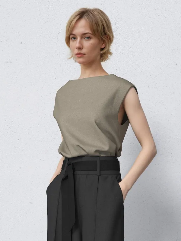 Boat Neck Sleeveless Blouses sold by Urban Revivo