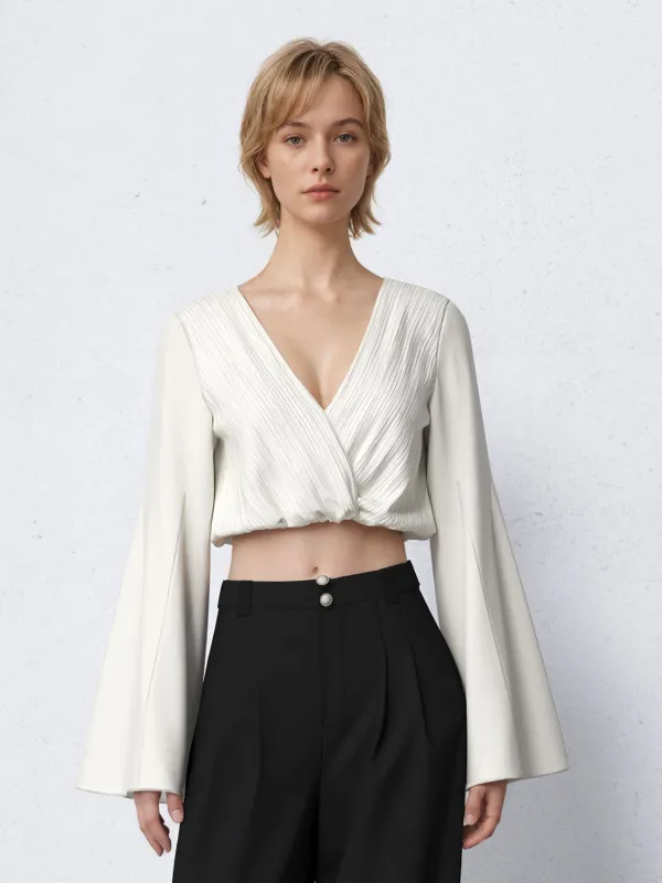 V-Neck Crossover Blouses sold by Urban Revivo