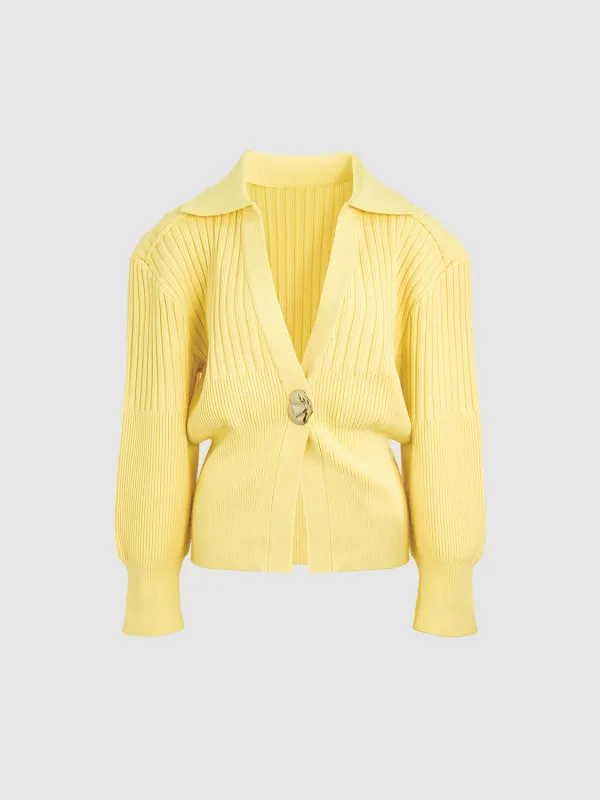 Lapel Knitted Cardigans sold by Urban Revivo