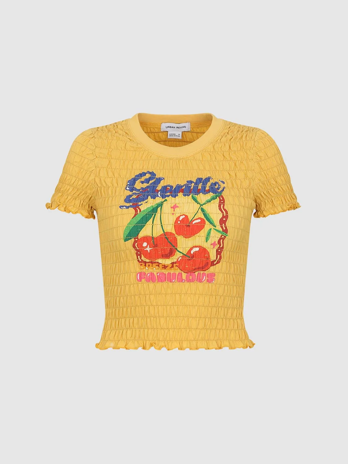 Shirred Short Sleeve T-Shirts sold by Urban Revivo product image thumbnail 3