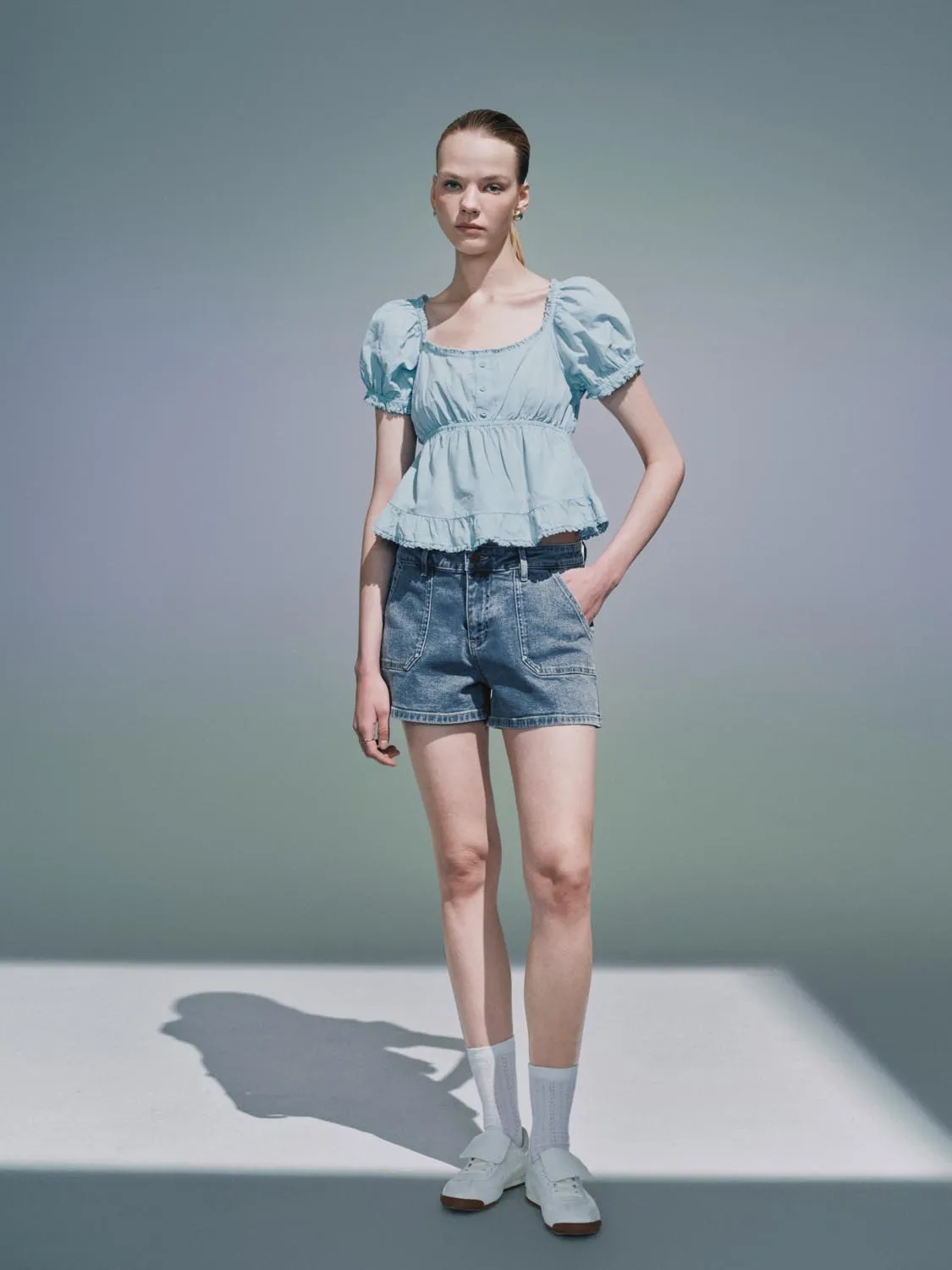 Ruffle Hem Overhead Blouses sold by Urban Revivo product image thumbnail 3