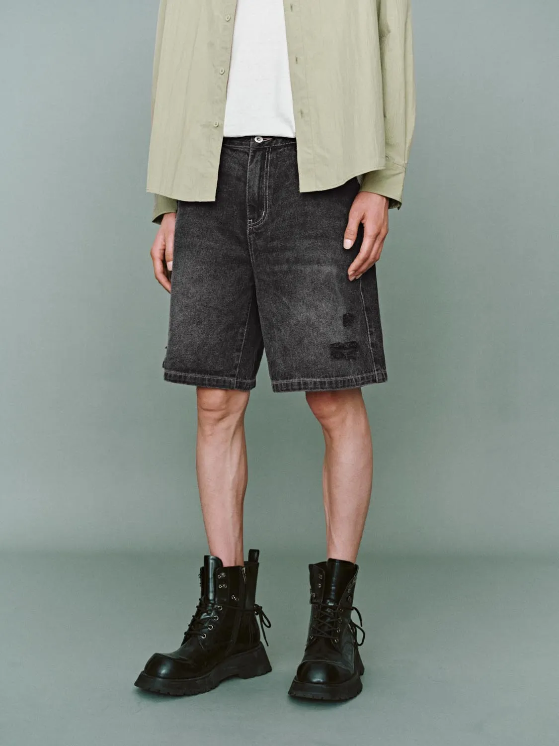 Denim Shorts sold by Urban Revivo product image thumbnail 3