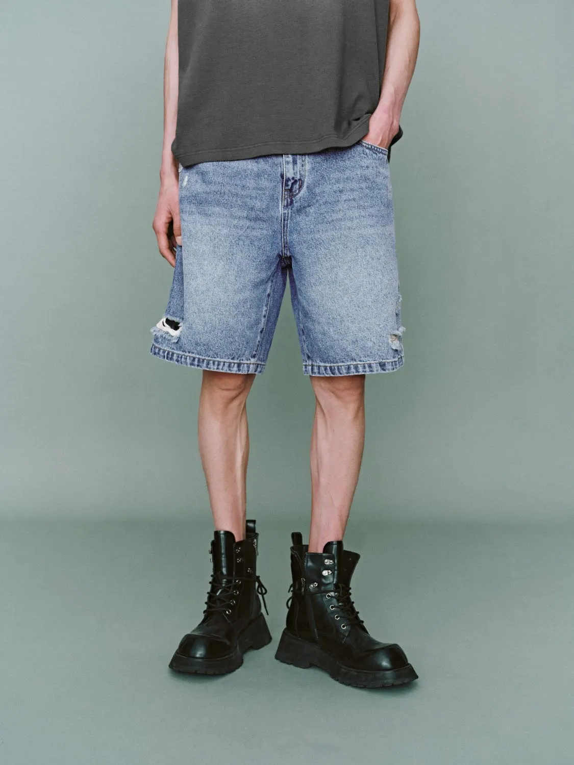 Denim Shorts sold by Urban Revivo product image thumbnail 2