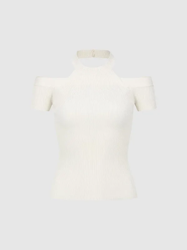 Off Shoulder Knitted T-Shirts sold by Urban Revivo