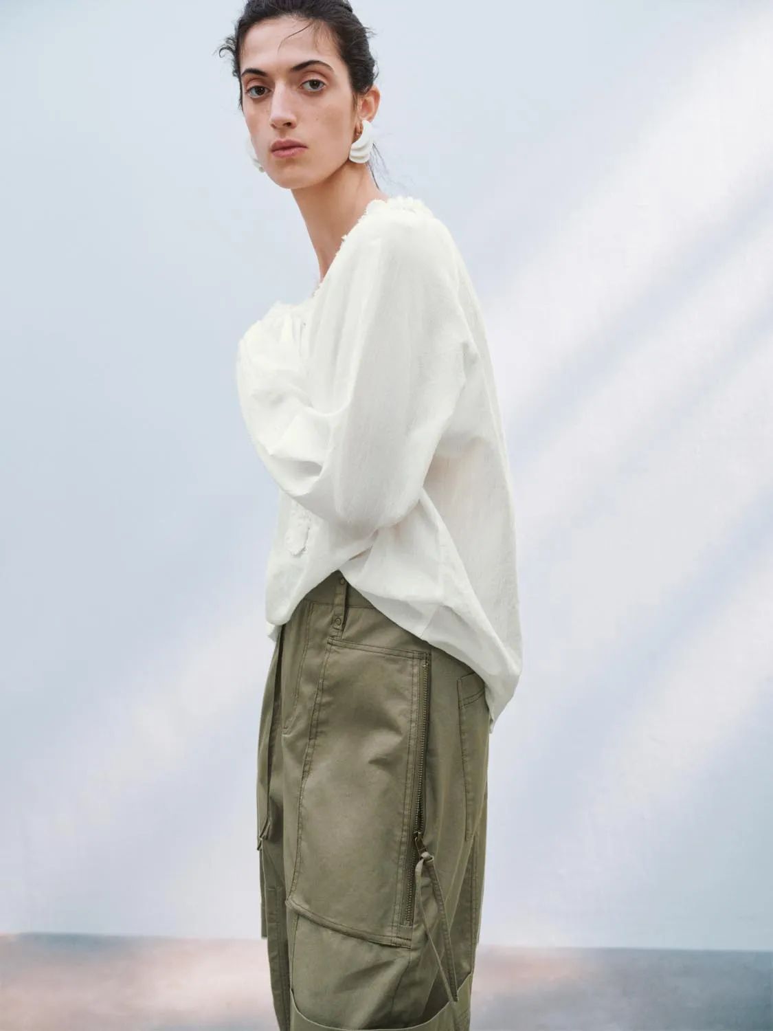 Ruffle Hem Overhead Shirt sold by Urban Revivo product image thumbnail 2