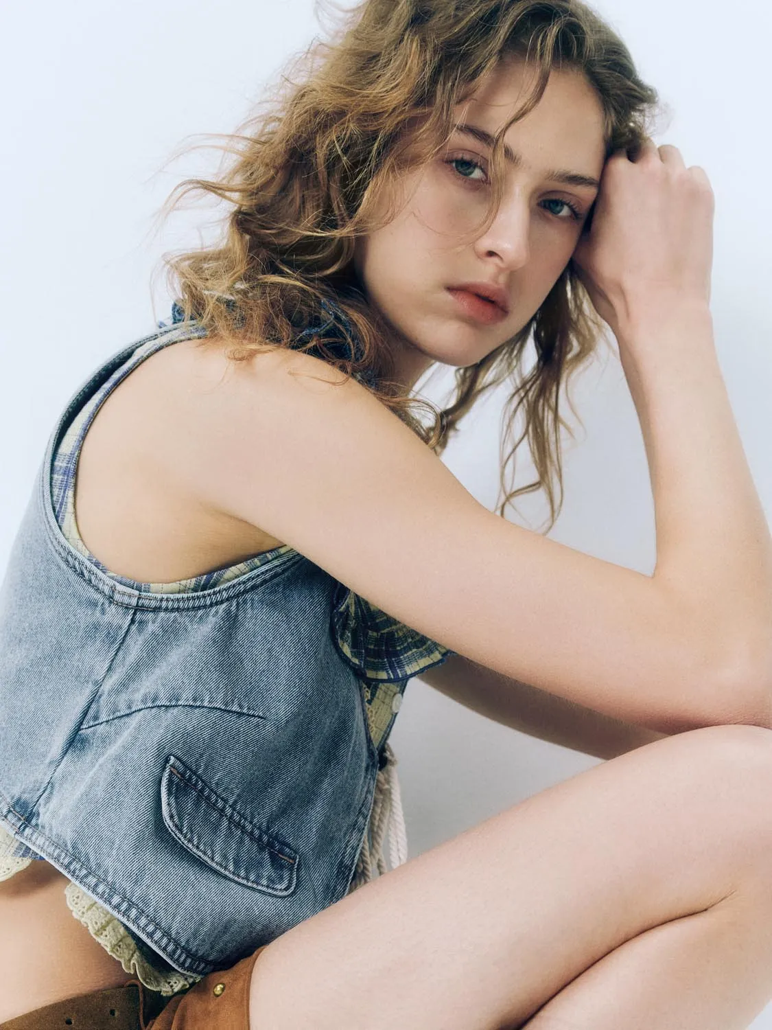 Denim Lace Up Front Jackets sold by Urban Revivo product image thumbnail 3