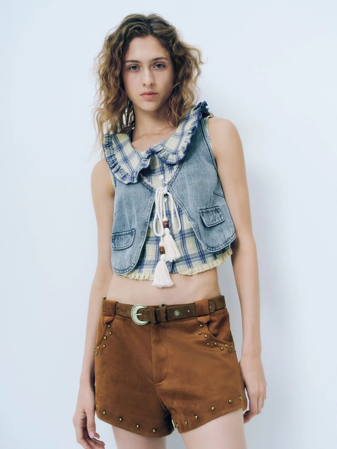 Denim Lace Up Front Jackets sold by Urban Revivo