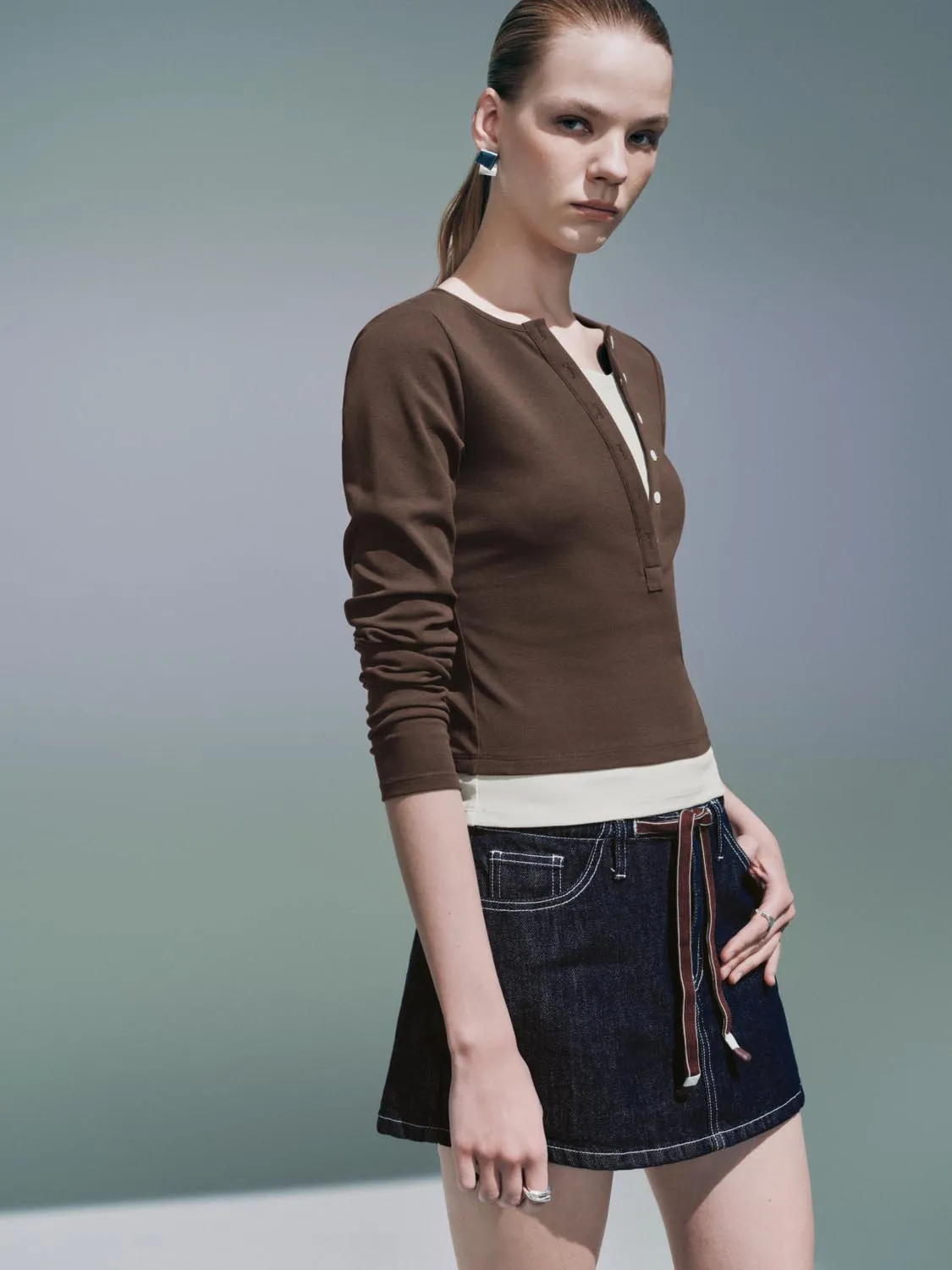 Button Half Placket T-Shirts sold by Urban Revivo product image thumbnail 2