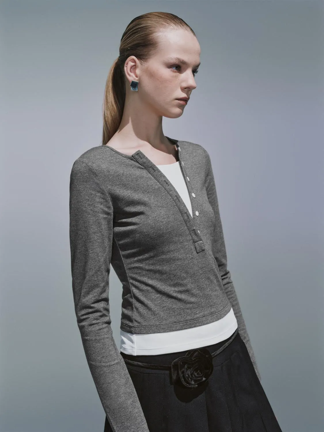 Button Half Placket T-Shirts sold by Urban Revivo product image thumbnail 2