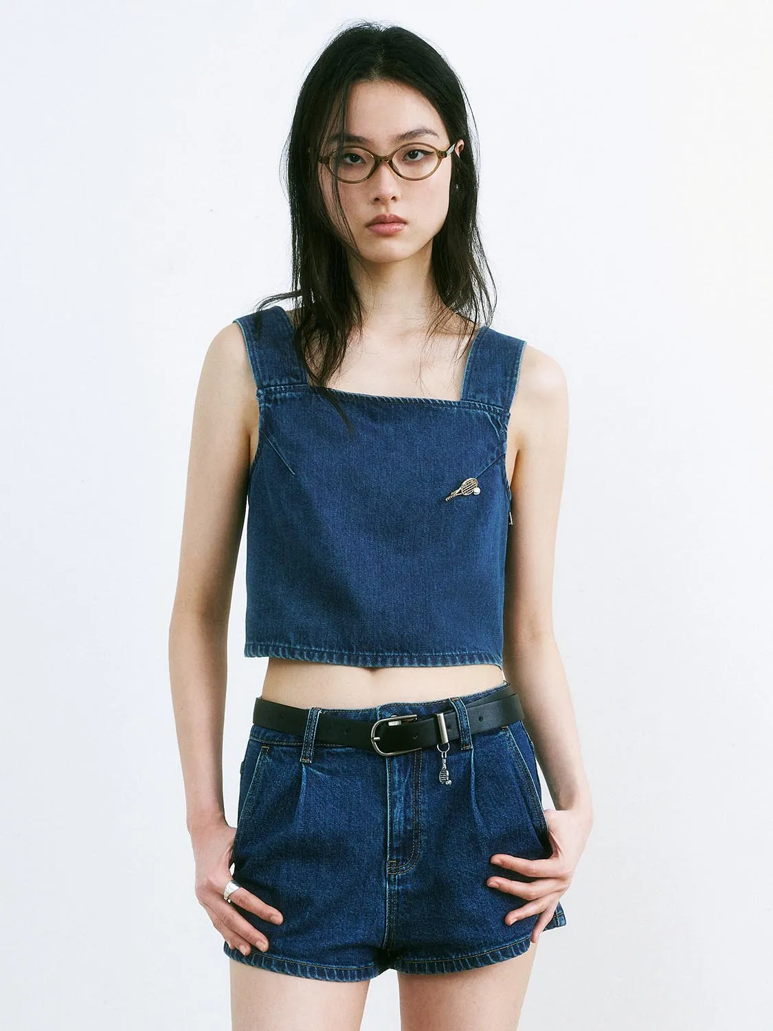Wide Strap Denim Tank Tops sold by Urban Revivo