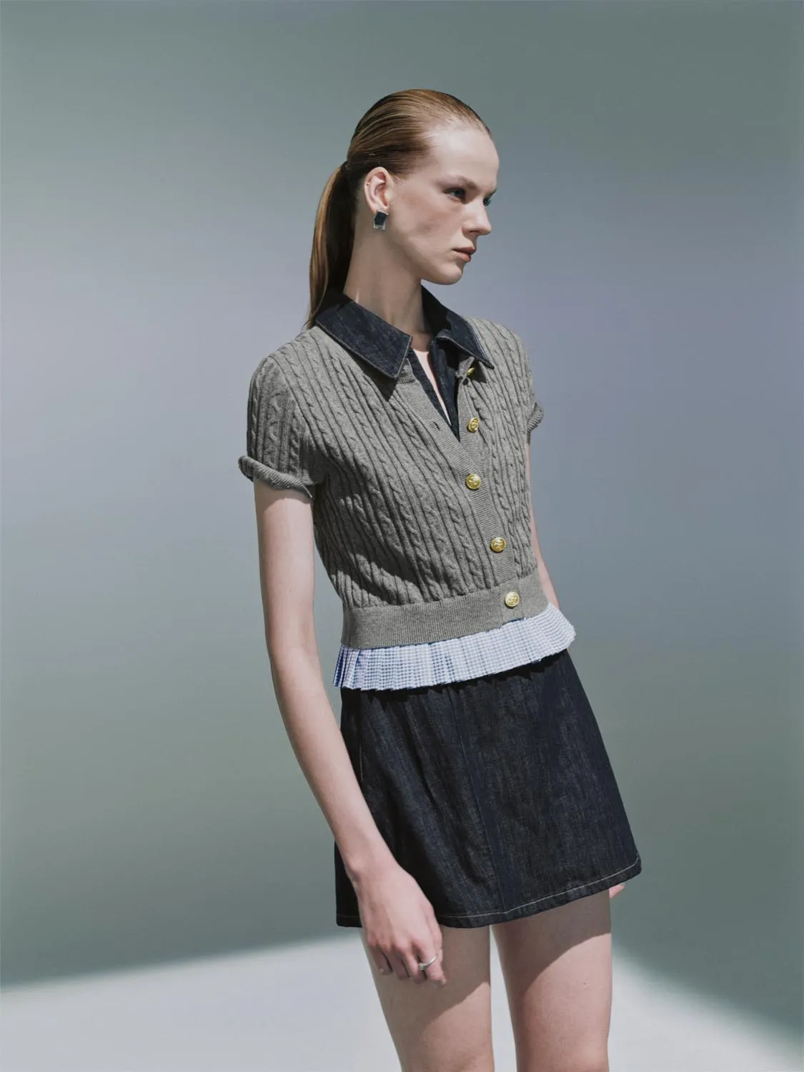 Plaid Hem Short Sleeve Cardigans sold by Urban Revivo product image thumbnail 2