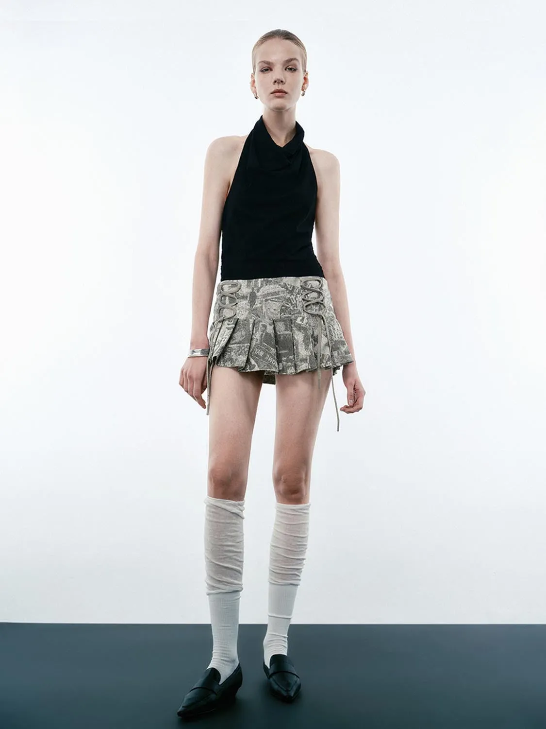 Pleated Denim Skirts sold by Urban Revivo product image thumbnail 5