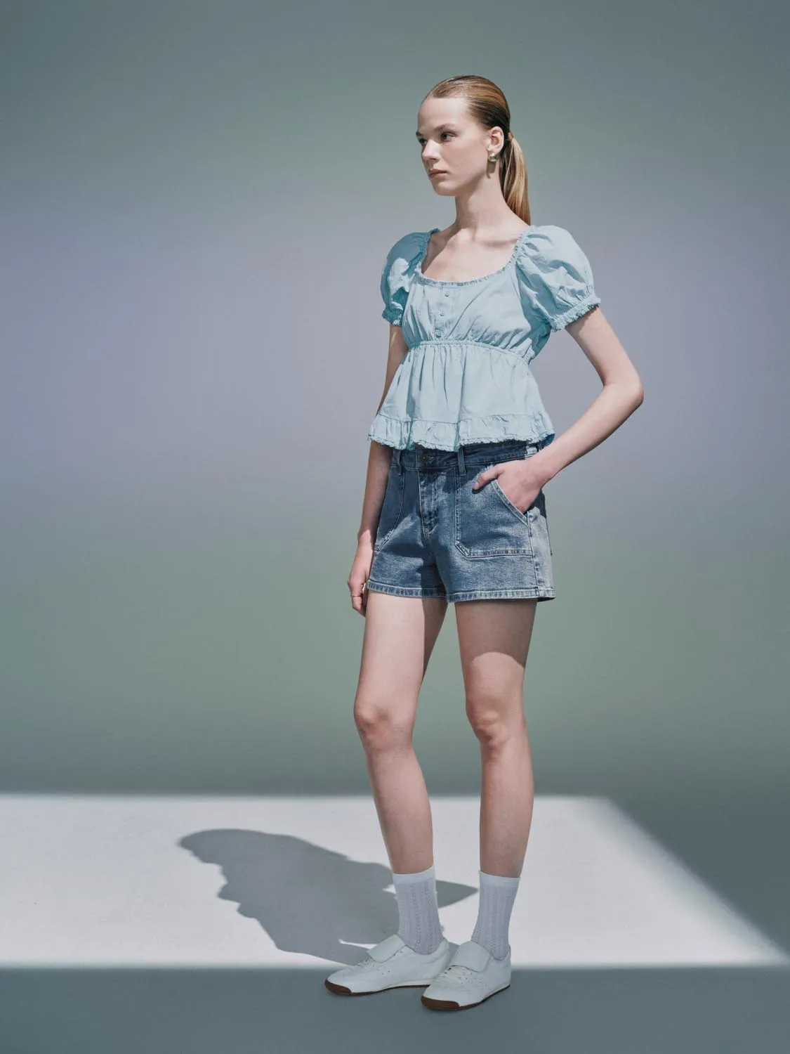 Denim Shorts sold by Urban Revivo product image thumbnail 5