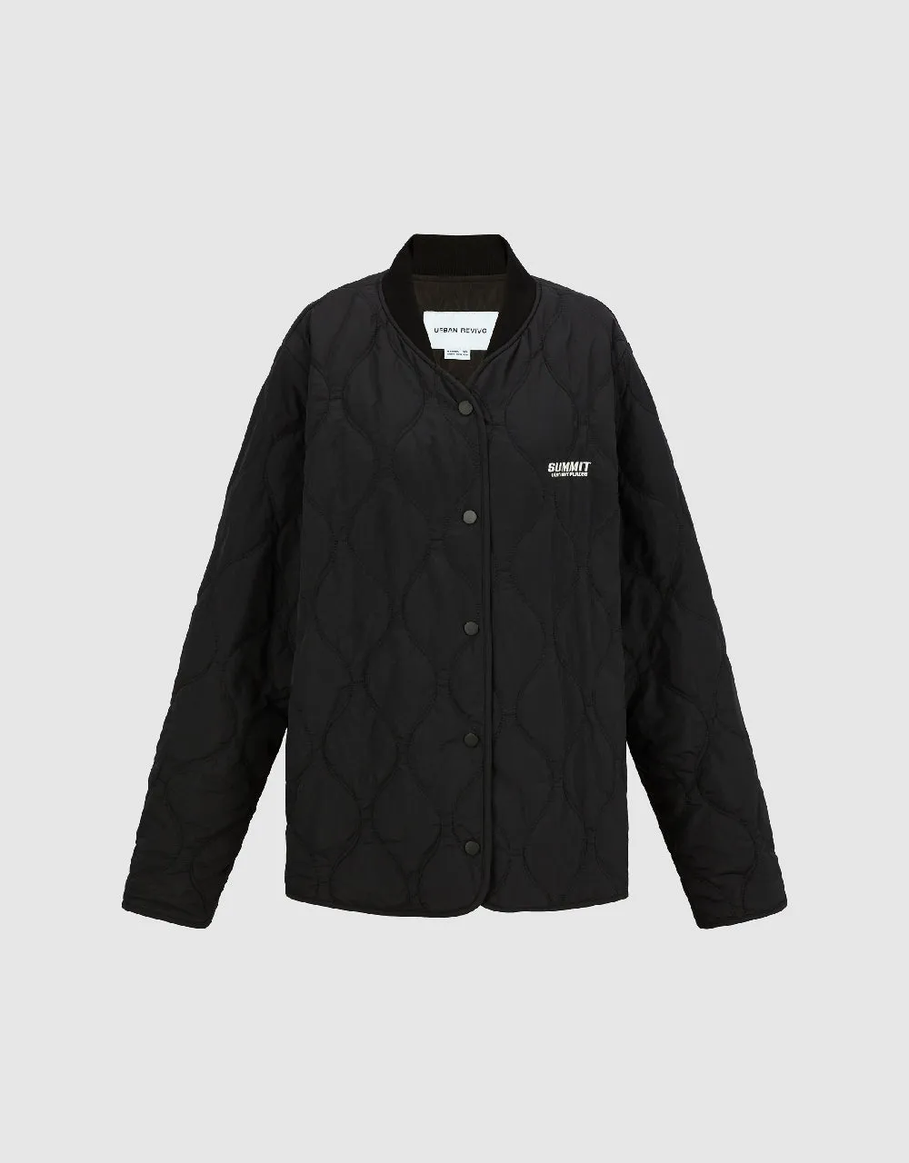 Drop Shoulder Sleeve Straight Padded Coat sold by Urban Revivo