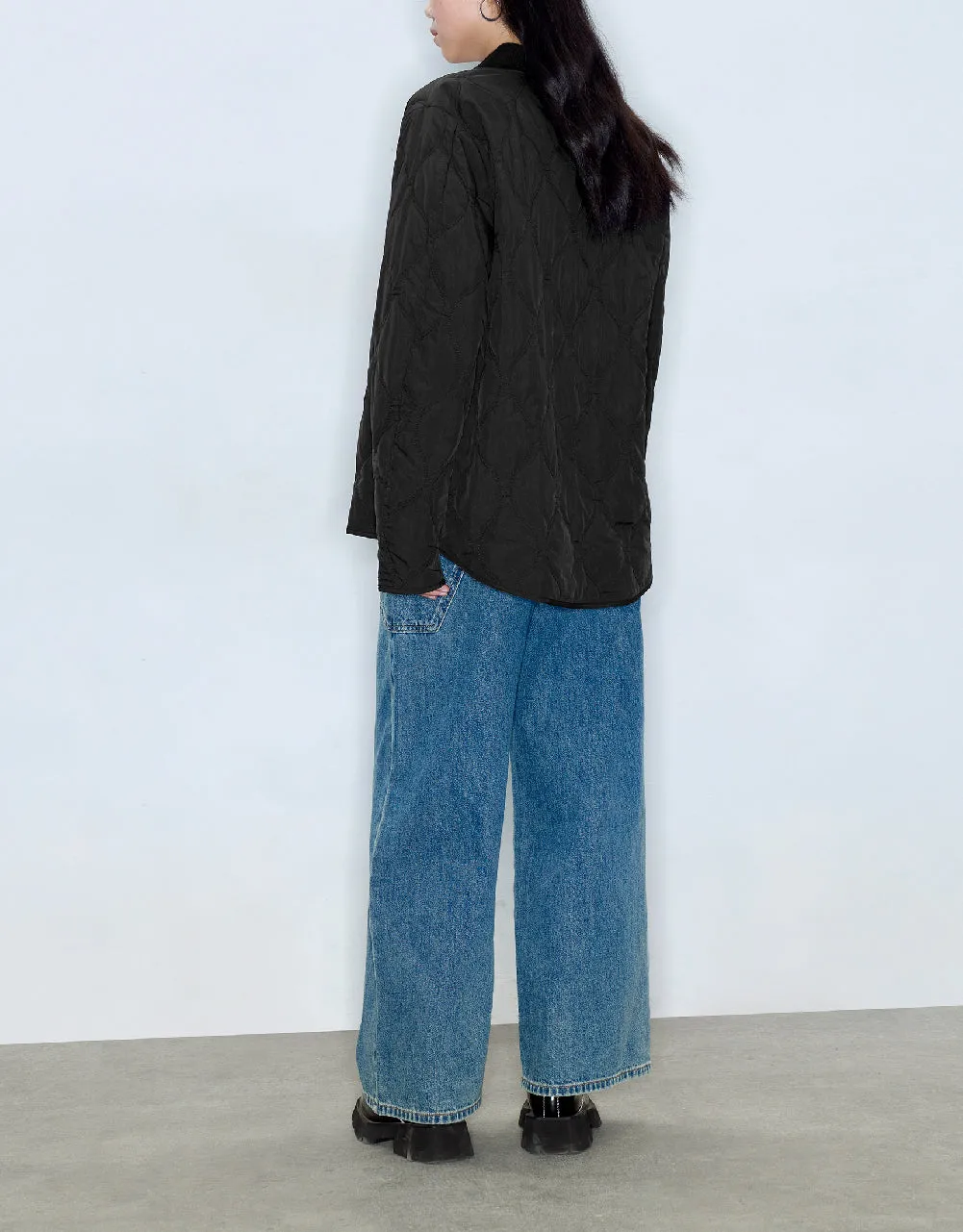 Drop Shoulder Sleeve Straight Padded Coat sold by Urban Revivo product image thumbnail 4