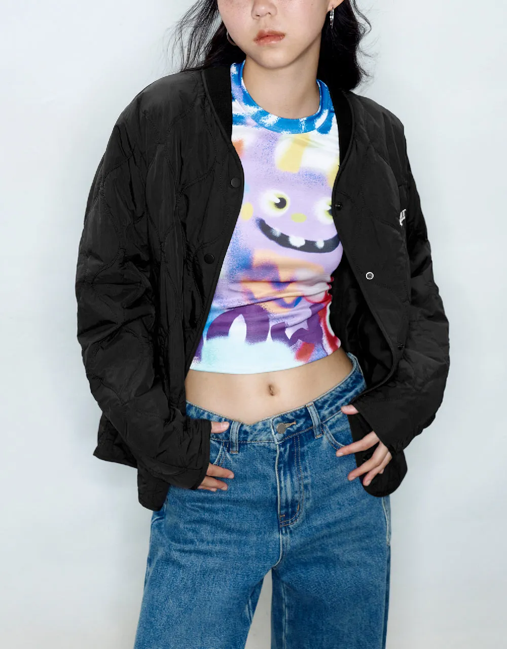 Drop Shoulder Sleeve Straight Padded Coat sold by Urban Revivo product image thumbnail 2