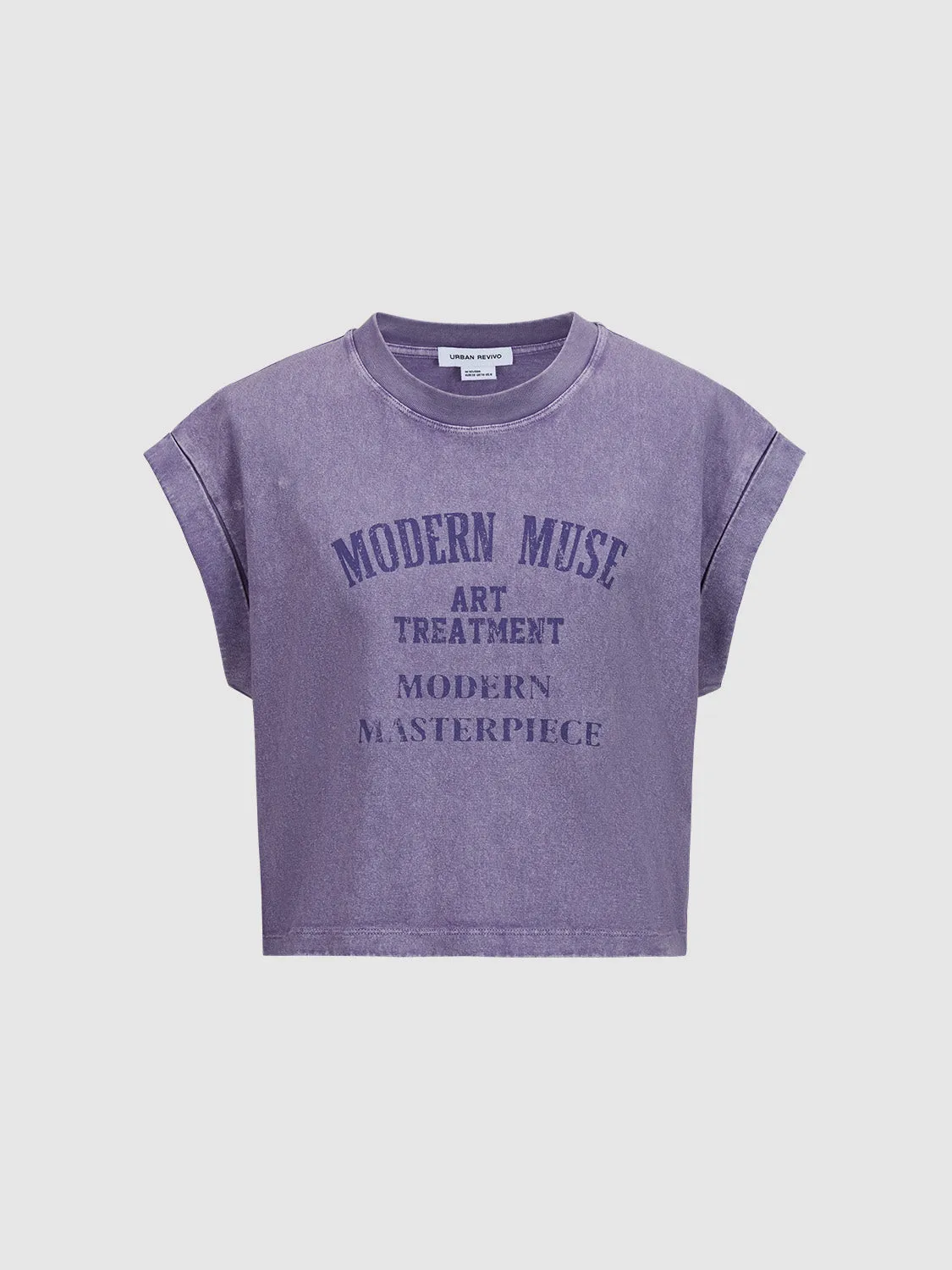 Printed Crew Neck Tank Top sold by Urban Revivo product image thumbnail 2