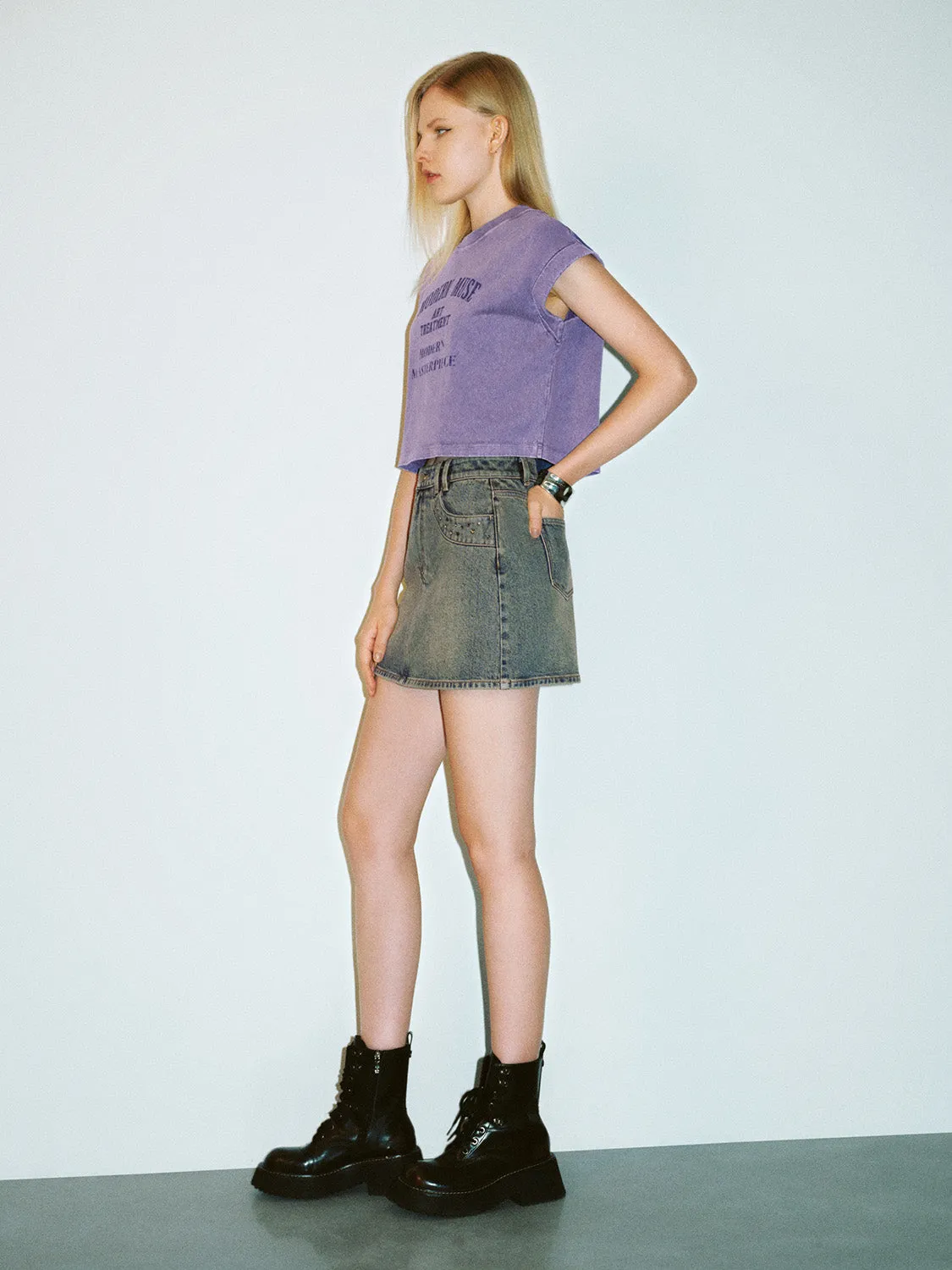 Printed Crew Neck Tank Top sold by Urban Revivo product image thumbnail 5