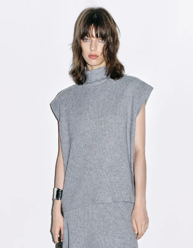 Stand Collar Knitted Vest sold by Urban Revivo