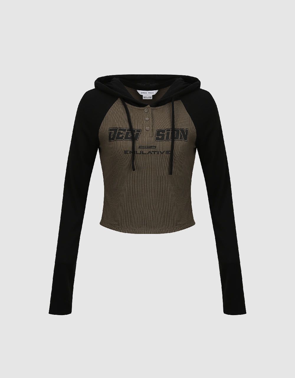 Raglan Sleeve Hooded T-Shirt sold by Urban Revivo