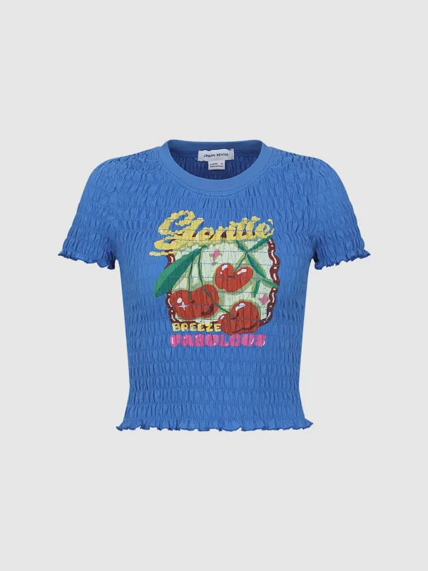Shirred Short Sleeve T-Shirts sold by Urban Revivo