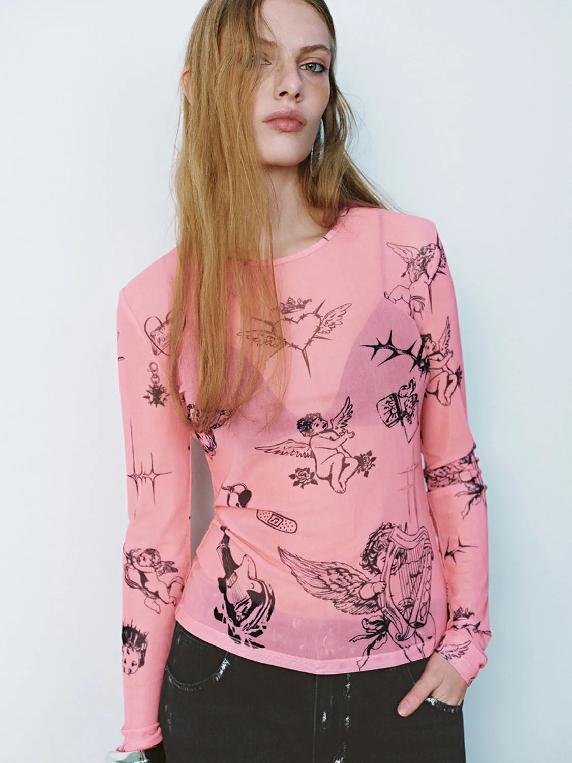 See-Through Skinny T-Shirts sold by Urban Revivo product image thumbnail 3