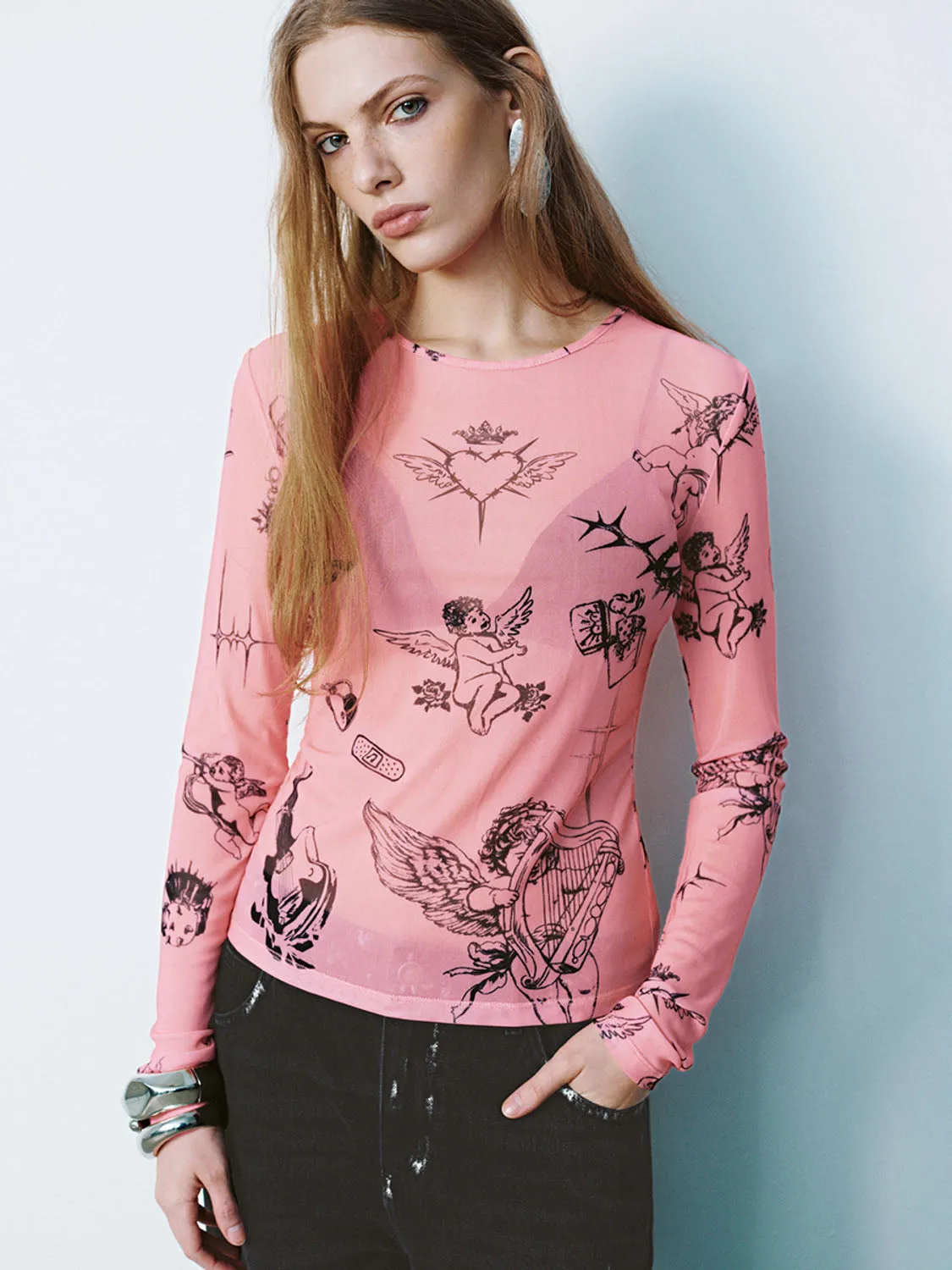 See-Through Skinny T-Shirts sold by Urban Revivo