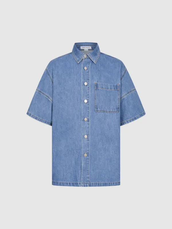 Denim Short Sleeve Shirts sold by Urban Revivo
