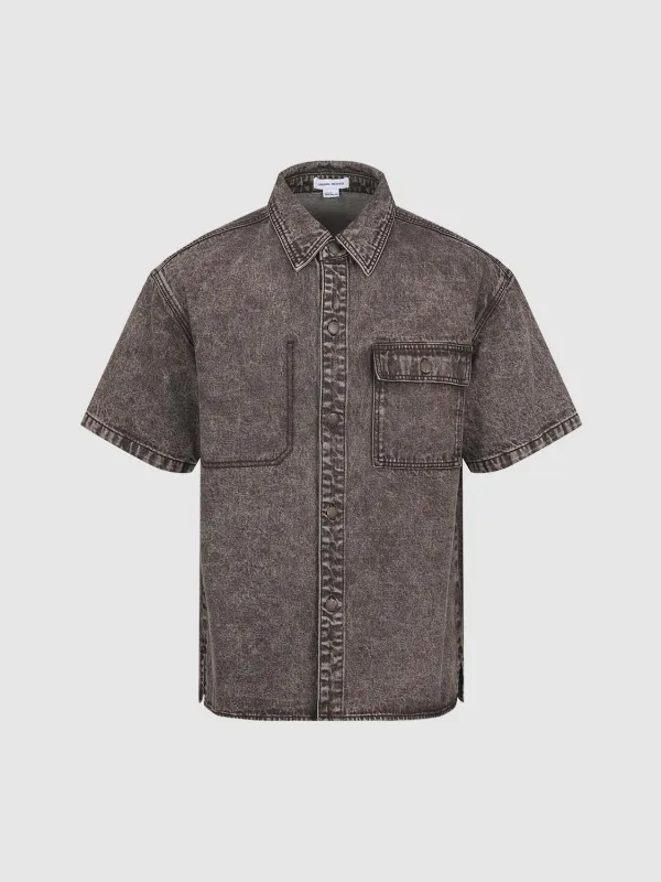 Denim Short Sleeve Shirts sold by Urban Revivo