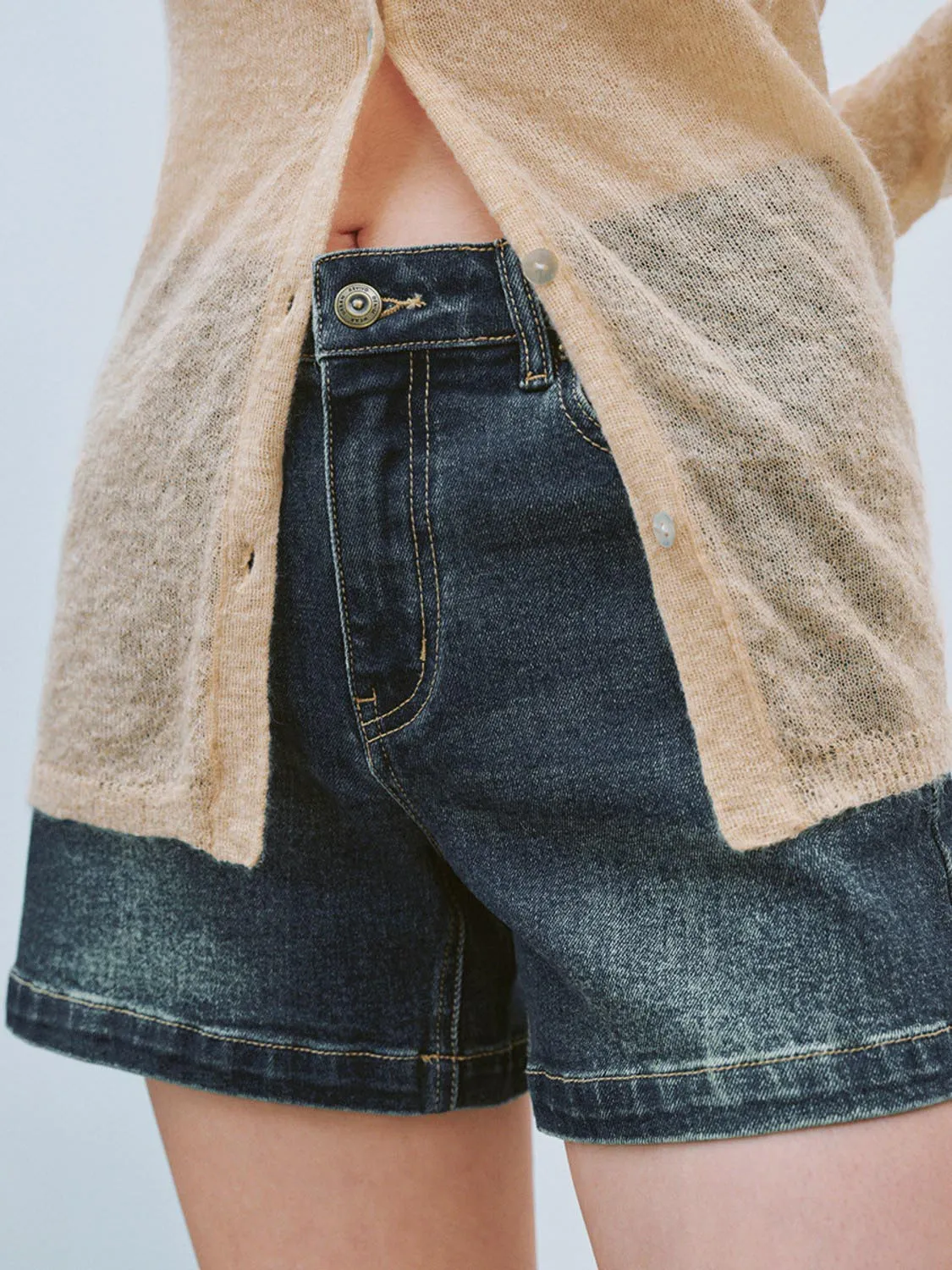Denim Shorts sold by Urban Revivo product image thumbnail 4